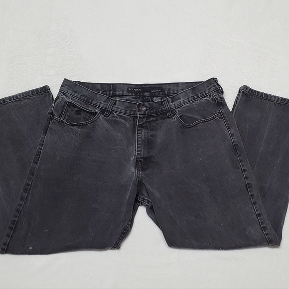 Vintage 90s Rocawear Original Fit Black Distressed Plus Size Straight Leg Jeans - Picture 1 of 11